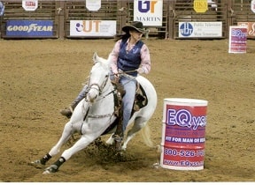 barrel racing horse and rider